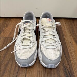 Nike White, Gray & Black Air Runner with Coral Tongue Accent